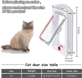 img 3 attached to 🐈 Premium Weatherproof Cat Flap Door: 4-Way Rotary Lock Pet Door for Interior and Exterior Use - Easy Installation, Upgraded Version 8 x 8.6 Inches