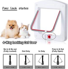 img 1 attached to 🐈 Premium Weatherproof Cat Flap Door: 4-Way Rotary Lock Pet Door for Interior and Exterior Use - Easy Installation, Upgraded Version 8 x 8.6 Inches