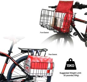 img 1 attached to 🚲 Wiel Bike Basket: Heavy-Duty, Rainproof, Easy Install, 33 lbs Capacity for Commuter Grocery Shopping