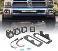 🚙 xjmoto 4x 3 inch 18w dually led fog light pods for dodge ram 2500 3500 & 1500 - quick-detach, with wiring plug & mounting bracket (2010-2019) logo