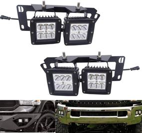 img 3 attached to 🚙XJMOTO 4X 3-дюймовые 18W Dually LED противотуманные фонари для Dodge Ram 2500 3500 и 1500 - быстро съемные, с проводным разъемом и кронштейном крепления (2010-2019)