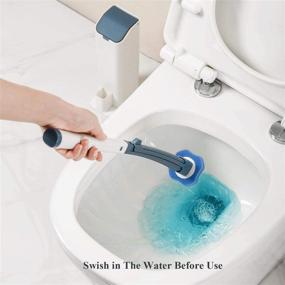 img 1 attached to 🚽 Toilet Brush Wand Starter Kit: Disposable Toilet Scrubber with 8 Refills and Holder, Clorox Compatible