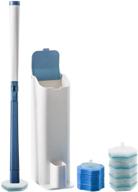 🚽 toilet brush wand starter kit: disposable toilet scrubber with 8 refills and holder, clorox compatible logo