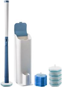 img 4 attached to 🚽 Toilet Brush Wand Starter Kit: Disposable Toilet Scrubber with 8 Refills and Holder, Clorox Compatible