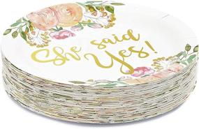 img 1 attached to Bridal Shower Decorations: 9 Inch Paper Plates (48-Pack) – Elegant Tableware for Unforgettable Celebrations