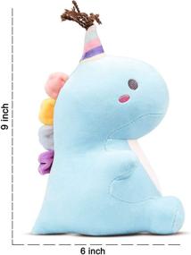 img 3 attached to Dedall Cute Stuffed Dinosaur Toy for Girls - Soft Plushies Pillow Stuffed Animal - Blue Dinosaur Plush 9.06 Inch - Perfect Gift for Kids, Babies, Toddlers, and Adults