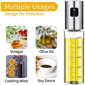 img 1 attached to 🍶 17oz Lead-Free Glass Oil Bottle Dispenser Set, with Drip-Free Spout, Stainless Steel BBQ, Salad, Kitchen Baking, Roasting, Frying - Ideal for Olive Oil Spraying and Cooking