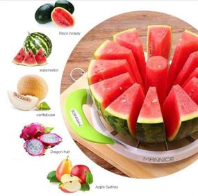 img 3 attached to 🍉 Premium Stainless Steel Watermelon Slicer with Comfort Silicone Handle - Extra Large Fruit Slicer Cutter Corer for Cantaloupe, Honeydew, Pineapple & Round Melons - As Seen On TV (Green, Large)