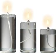 🕯️ set of 3 unscented refillable glass pillar candles - versatile for use in candle holders, lanterns, and as oil lamps – ideal gift for women, lasting a lifetime logo