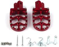 motorcycle universal cnc foot pegs - footpeg for crf xr 50 70 110 m2r sdg dhz ssr kayo pit bike (red) logo