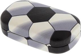 img 4 attached to ⚽️ Premium Mirrored Contact Lens Travel Case for Soccer Enthusiasts