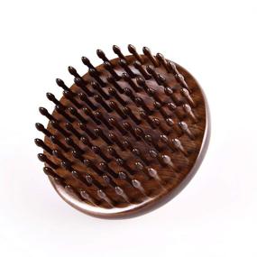 img 2 attached to TAN MUJIANG Natural Wood Hair Comb for Women and Men with Rounded Shape for Scalp Massage and Inserted Teeth