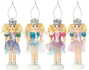 img 4 attached to 🎄 FUNPENY 5" Christmas Decorative Nutcracker Set: Glitter Queen Ballet Dancer, Handmade Traditional Wood Nutcracker - Festive Tabletop Christmas Decorations (Set of 4)