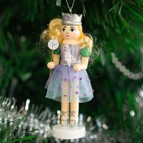 img 1 attached to 🎄 FUNPENY 5" Christmas Decorative Nutcracker Set: Glitter Queen Ballet Dancer, Handmade Traditional Wood Nutcracker - Festive Tabletop Christmas Decorations (Set of 4)