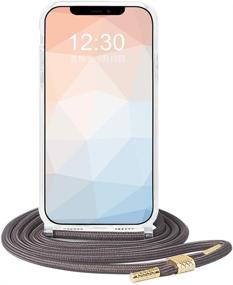 img 3 attached to Omorro For IPhone 8 Plus/7 Plus Clear Case Adjustable Crossbody Lanyard With Neck Strap For Girls Women Girly Transparent Thin Slim Flexible Soft TPU Gel Frame PC Back Shockproof Protective Case Gray