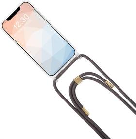 img 2 attached to Omorro For IPhone 8 Plus/7 Plus Clear Case Adjustable Crossbody Lanyard With Neck Strap For Girls Women Girly Transparent Thin Slim Flexible Soft TPU Gel Frame PC Back Shockproof Protective Case Gray