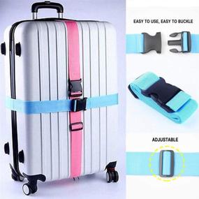 img 2 attached to 🧳 Travel in Style: Adjustable Multicolor Luggage Straps for Suitcases