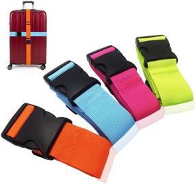 img 4 attached to 🧳 Travel in Style: Adjustable Multicolor Luggage Straps for Suitcases