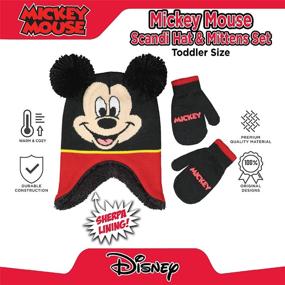 img 1 attached to ❄️ Disney Toddler Winter Beanie and Mittens Set - Boys' Cold Weather Accessories