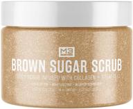 🌸 m3 naturals brown sugar body scrub souffle: collagen & stem cell infused exfoliator for acne scars, cellulite & stretch marks - 12oz logo