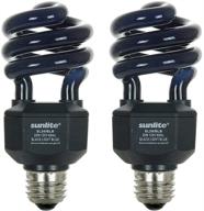 💡 sunlite 20w spiral cfl blacklight blue light bulb, medium base - energy saving, 2 pack logo