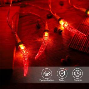 img 3 attached to OSALADI Chili String Lights - Battery Operated 3 Meters with 20 LED Red Pepper Lights - String of LED Pepper Lamps for Patio, Balcony, Deck, Fence