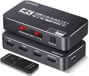 img 4 attached to 📺 Koopman 4K HDR HDMI Switch - 3 Port HDMI 2.0 Switcher Selector Box with Remote, Dolby Vision HDR10 Support - Perfect for PS4, Xbox, Apple TV & More!