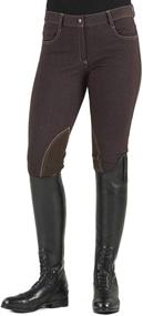 img 3 attached to OVATION Euro Melange Full Seat Grey Breeches for Women