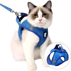 img 4 attached to LIANZIMAU Cat Harness Leash Straps: Soft, Comfortable Walking Jacket with Escape-Proof Design and Running Cushioning for Puppies - Cationic Fabric