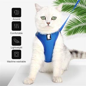 img 3 attached to LIANZIMAU Cat Harness Leash Straps: Soft, Comfortable Walking Jacket with Escape-Proof Design and Running Cushioning for Puppies - Cationic Fabric