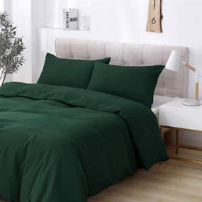 img 3 attached to CDSSL Green Twin Duvet Cover Set – 2 Pieces (1 Solid Duvet Cover, 1 Pillowcase) – 🛏️ Soft Washed Microfiber Bedding Set – Super Soft and Easy Care – Ideal for Women, Men, Boys, and Girls