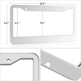 img 1 attached to Newzon Chrome Metal License Plate Frames - 2 Pack of Stainless Steel Polish Mirror Silver License Plate Frame - DIY White Personalized Car License Plate Covers - Customize with 304 Screw & Washer (Rustproof)