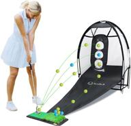 🏌️ ellolla golf practice hitting net with turf mat, golf balls target chipping holes, ball swing training, cutting golf practice - great gift for dad, mom, husband, women, kids - indoors and outdoors logo