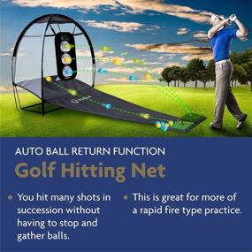 img 3 attached to 🏌️ ELLOLLA Golf Practice Hitting Net with Turf Mat, Golf Balls Target Chipping Holes, Ball Swing Training, Cutting Golf Practice - Great Gift for Dad, Mom, Husband, Women, Kids - Indoors and Outdoors