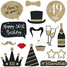 img 1 attached to 🎉 Wow your guests with Fully Assembled 50th Birthday Photo Booth Props! Set of 30 Black & Gold Selfie Signs - Premium 50th Party Supplies & Decorations with Real Glitter. No DIY Hassles!