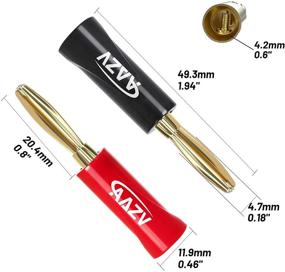 img 2 attached to 🍌 Premium AAZV Banana Plugs: 24K Gold Plated Speaker Wire Connectors for Home Theater and Sound Systems - 2 Pairs/4 pcs