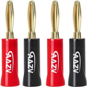 img 4 attached to 🍌 Premium AAZV Banana Plugs: 24K Gold Plated Speaker Wire Connectors for Home Theater and Sound Systems - 2 Pairs/4 pcs