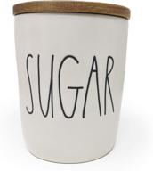 🍚 rae dunn by magenta large letter canister - small size with wood lid for sugar (sugar canister) логотип