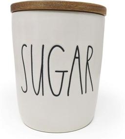 img 3 attached to 🍚 Rae Dunn by Magenta Large Letter Canister - Small Size with Wood Lid for Sugar (SUGAR CANISTER)