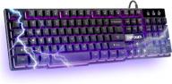 🎮 dbpower gaming keyboard: 3 colors breathing led backlit, mechanical feeling, water-resistant - perfect for pc gaming, work, and laptop use! logo