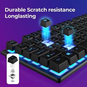 img 2 attached to 🎮 DBPOWER Gaming Keyboard: 3 Colors Breathing LED Backlit, Mechanical Feeling, Water-Resistant - Perfect for PC Gaming, Work, and Laptop Use!