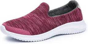 img 4 attached to Ultimate Comfort and Style: Women's 👟 Slip-On Mesh Walking Sneakers, the Perfect Casual Shoe