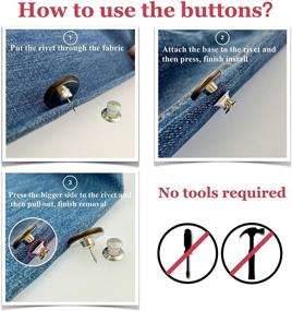 img 2 attached to 👖 15 Pcs Metal Button Pins for Jeans, Instant Install Replacement Jean Buttons 17mm, Heavy Duty No Sew Buttons Kit with Various Styles for Jeans Pants Skinny Jeggings - No Tools Needed