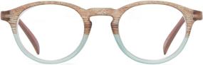 img 3 attached to 👓 ICU Eyewear - Laredo Aqua/Woodgrain Readers - +2.25 Strength (73446005)