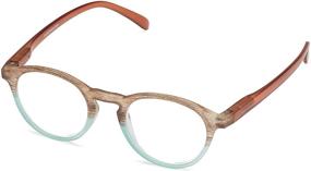 img 2 attached to 👓 ICU Eyewear - Laredo Aqua/Woodgrain Readers - +2.25 Strength (73446005)