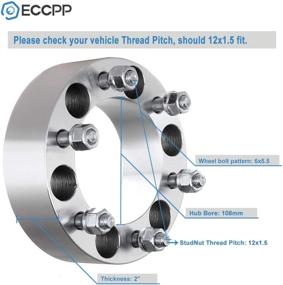 img 3 attached to 🔧 ECCPP 2 шт. 6 отверстий 6x5.5 Расширители колесных арок 2" 6x139.7 для 4Runner FJ Land Cruiser Tacoma Tundra Sequoia Trooper Rodeo Amigo с втулкой 108 мм и болтами 12x1.5 - Улучшенный SEO