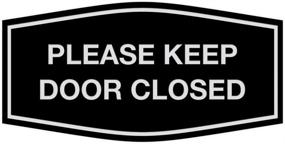 img 1 attached to Signs ByLITA Fancy Please Keep Door Closed Sign (Black/Silver) - Medium