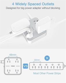 img 3 attached to 🔌 TESSAN Power Strip Surge Protector: Compact, Mountable Extension Cord with 4 Widely Spaced Outlets