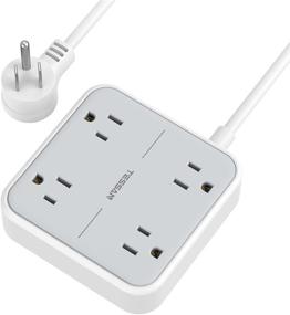 img 4 attached to 🔌 TESSAN Power Strip Surge Protector: Compact, Mountable Extension Cord with 4 Widely Spaced Outlets