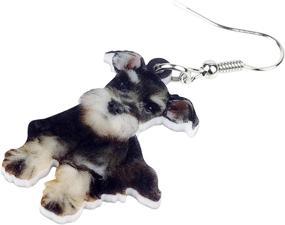 img 2 attached to 🐾 Schnauzer Lover's Delight: DUOWEI Acrylic Schnauzer Earrings for Girls' Jewelry Collection